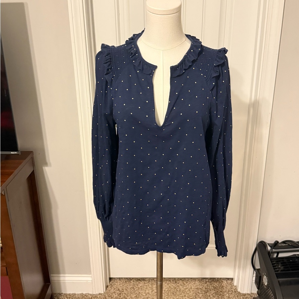 Boden Notch Neck Women’s Navy Blouse